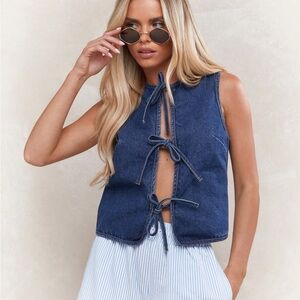 Missguided Blue Denim Vest